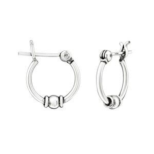 Sterling Silver Bali Hoop Earrings 12mm